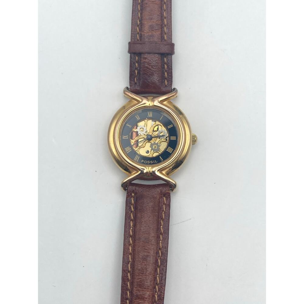 Fossil Women's Skeleton Watch 27mm - Fresh Battery - Adjustable Leather SK-4912 - Picture 4 of 15